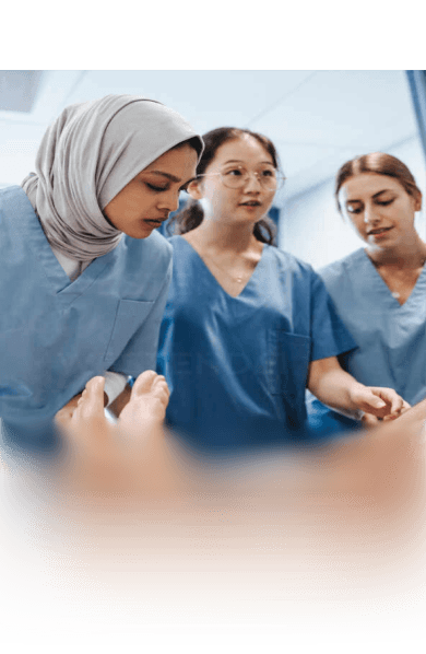 Healthcare professionals in training